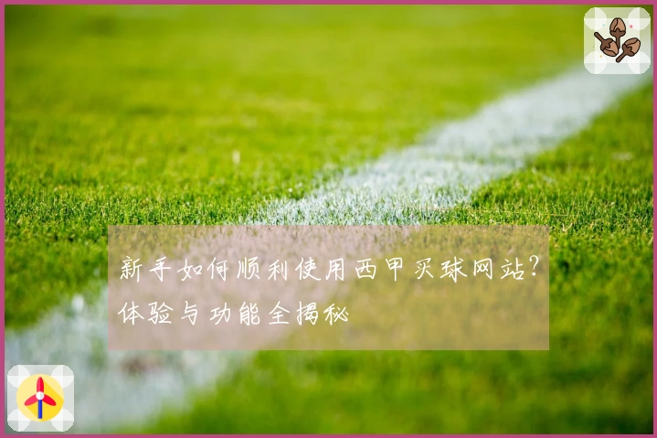 新手如何顺利使用西甲买球网站?体验与功能全揭秘
